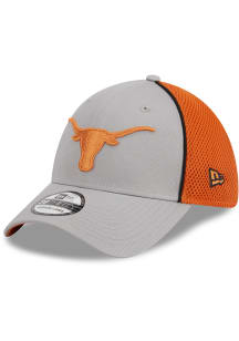New Era Texas Longhorns Mens Grey Pipe Neo 39THIRTY Flex Hat