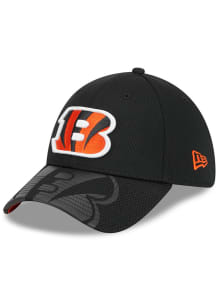 New Era Cincinnati Bengals Mens Black Top Visor 39THIRTY Flex Hat