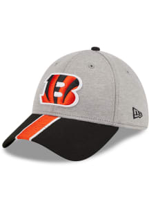 New Era Cincinnati Bengals Mens Black Visor Stripe 39THIRTY Flex Hat
