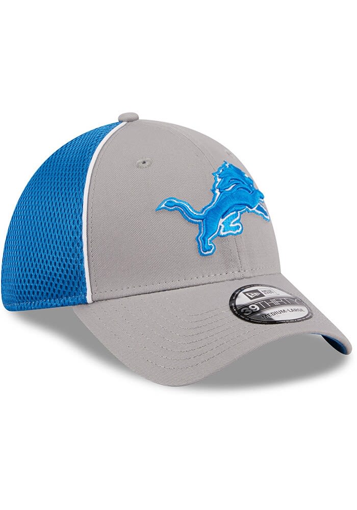 Detroit Lions Mens Pipe Neo 39THIRTY GREY New Era Flex Hat