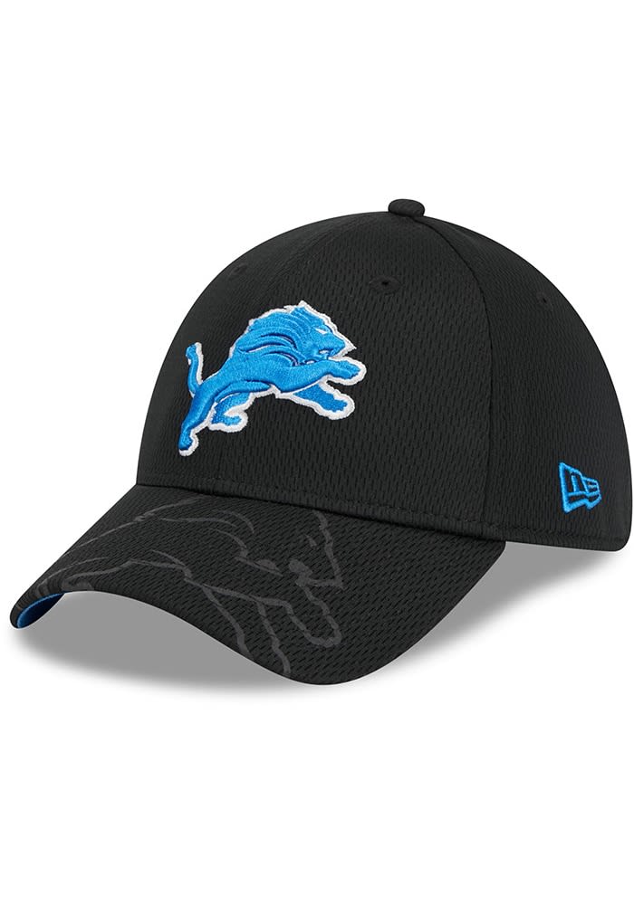 Detroit Lions Top Visor 39THIRTY Black New Era Flex Hat