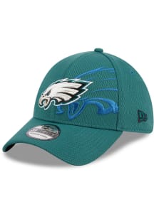 New Era Philadelphia Eagles Mens Green Tonal Hit 39THIRTY Flex Hat