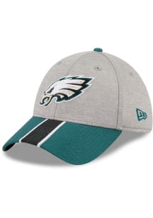 New Era Philadelphia Eagles Mens Black Visor Stripe 39THIRTY Flex Hat