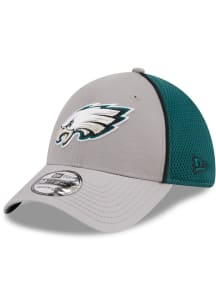New Era Philadelphia Eagles Mens Grey Pipe Neo 39THIRTY Flex Hat