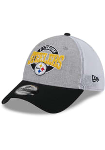 New Era Pittsburgh Steelers Mens Grey Heather 3T 39THIRTY Flex Hat