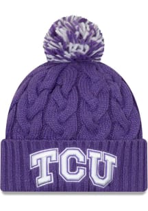New Era TCU Horned Frogs Purple Cozy Cable Womens Knit Hat