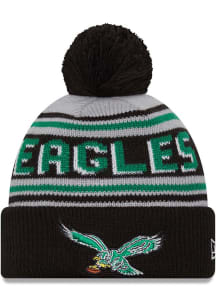 New Era Philadelphia Eagles Grey Evergreen Wordmark JR Pom Youth Knit Hat