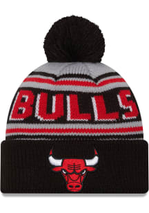 New Era Chicago Bulls Grey Evergreen Wordmark JR Pom Youth Knit Hat