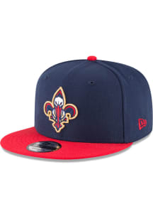 New Era New Orleans Pelicans Navy Blue Fleur-de-Lis Alt Logo 2T 9FIFTY Mens Snapback Hat