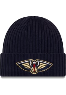 New Era New Orleans Pelicans Navy Blue Primary Logo Core Classic Cuff Mens Knit Hat