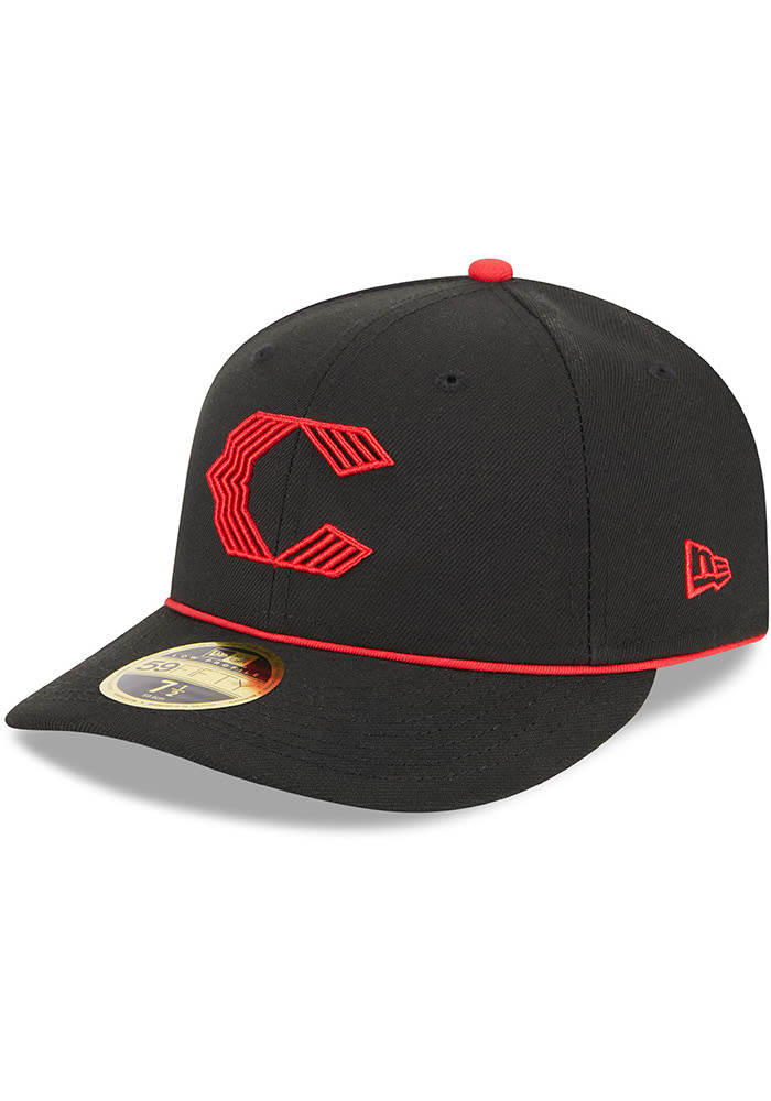 New Era Cincinnati Reds Black 2023 MLB City Connect LP59FIFTY Fitted Hat, Black, POLYESTER, Size 7, Rally House