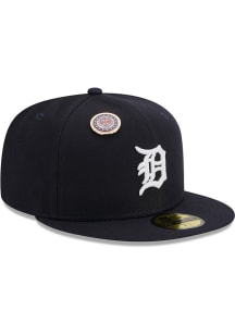 New Era Detroit Tigers Mens Navy Blue Pin 59FIFTY Fitted Hat