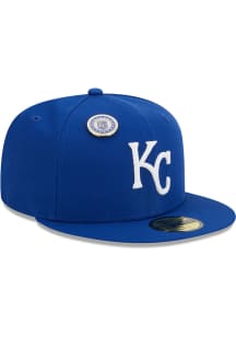 New Era Kansas City Royals Mens Blue Pin 59FIFTY Fitted Hat