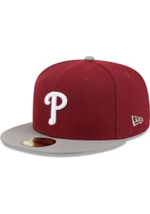 New Era Philadelphia Phillies Mens Maroon 2T Color Pack 59FIFTY Fitted Hat