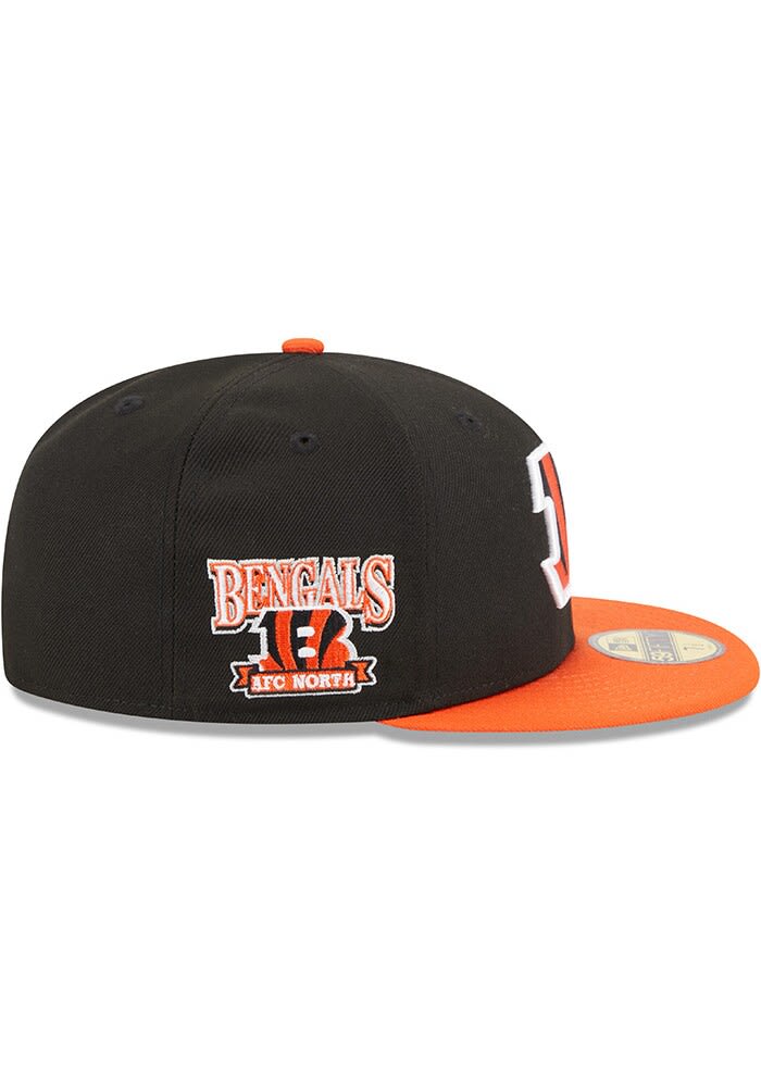 New Era Cincinnati Bengals Mens Black Hidden Side Patch 2T 59FIFTY Fitted Hat