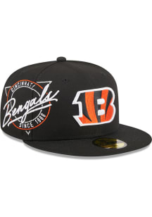 New Era Cincinnati Bengals Mens Black Neon 59FIFTY Fitted Hat
