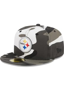 New Era Pittsburgh Steelers Mens White Camo 59FIFTY Fitted Hat