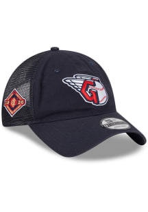 New Era Cleveland Guardians Distinct Trucker 9TWENTY Adjustable Hat - Navy Blue