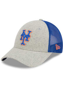 New Era New York Mets Gray Pop Trucker 9FORTY Adjustable Hat - Grey