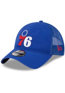 New Era Philadelphia 76ers Distinct Trucker 9TWENTY Adjustable Hat - Blue