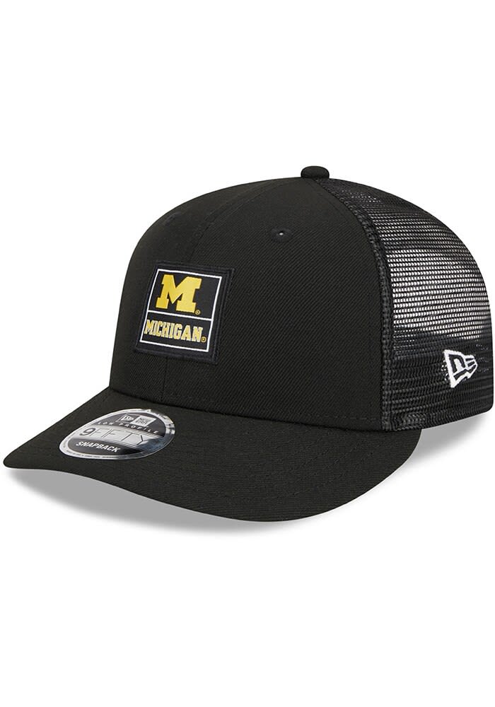 New Era Michigan Wolverines Labeled Trucker LP9FIFTY Adjustable Hat Black