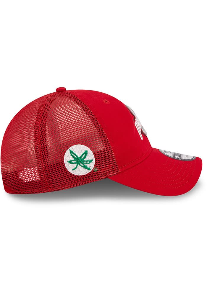 New Era Ohio State Buckeyes Distinct Trucker 9TWENTY Adjustable Hat - Red