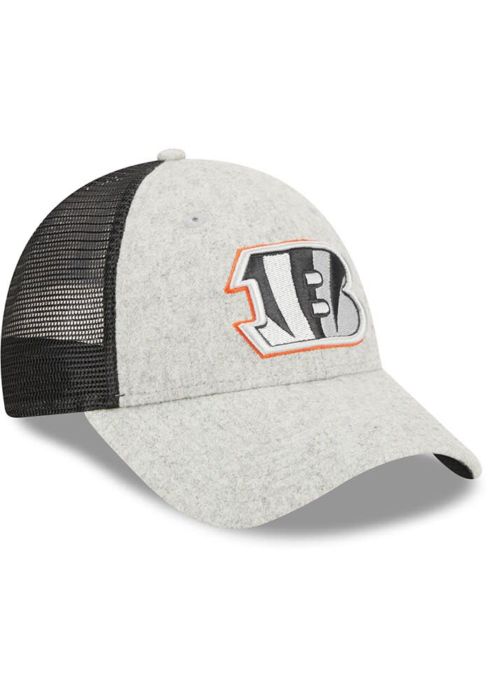 New Era Cincinnati Bengals Gray Pop Trucker 9FORTY Adjustable Hat - Grey