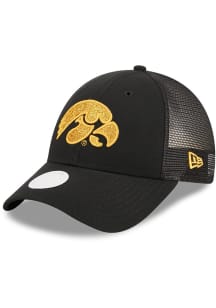 New Era Iowa Hawkeyes Black JR Logo Sparkle 9FORTY Youth Adjustable Hat