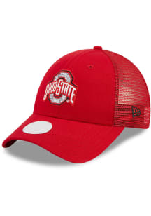 New Era Ohio State Buckeyes Red JR Logo Sparkle 9FORTY Youth Adjustable Hat