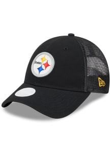 New Era Pittsburgh Steelers Black JR Logo Sparkle 9FORTY Youth Adjustable Hat