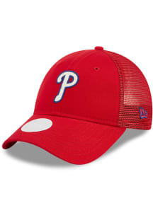 New Era Philadelphia Phillies Red Logo Sparkle 9FORTY Womens Adjustable Hat