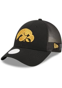New Era Iowa Hawkeyes Black Logo Sparkle 9FORTY Womens Adjustable Hat