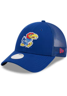 New Era Kansas Jayhawks Blue Logo Sparkle 9FORTY Womens Adjustable Hat