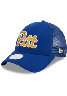 New Era Pitt Panthers Blue Logo Sparkle 9FORTY Womens Adjustable Hat
