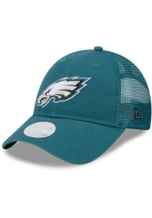 New Era Philadelphia Eagles Midnight Green Logo Sparkle 9FORTY Womens Adjustable Hat