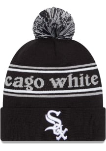 New Era Chicago White Sox Black Marquee Knit Mens Knit Hat