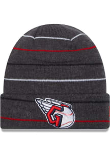 New Era Cleveland Guardians Red Rowed Cuff Mens Knit Hat