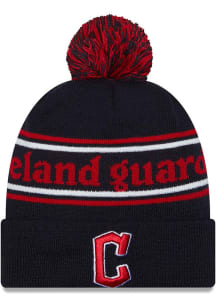 New Era Cleveland Guardians Navy Blue Marquee Knit Mens Knit Hat