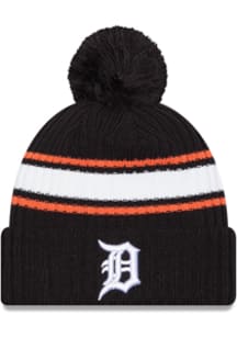 New Era Detroit Tigers Black Fold Cuff Pom Mens Knit Hat