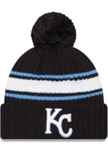New Era Kansas City Royals Black Fold Cuff Pom Mens Knit Hat