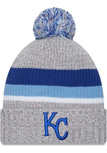 New Era Kansas City Royals Light Blue Heather Cuff Pom Mens Knit Hat