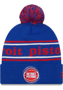 New Era Detroit Pistons Blue Marquee Knit Mens Knit Hat