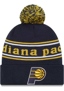 New Era Indiana Pacers Navy Blue Marquee Knit Mens Knit Hat