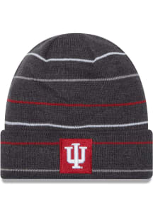 New Era Indiana Hoosiers White Rowed Cuff Mens Knit Hat