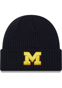 New Era Michigan Wolverines Navy Blue Prime Cuff Mens Knit Hat