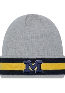 New Era Michigan Wolverines Yellow Banded Cuff Mens Knit Hat
