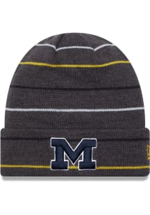 New Era Michigan Wolverines Yellow Rowed Cuff Mens Knit Hat