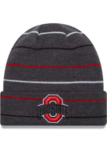 New Era Ohio State Buckeyes Black Rowed Cuff Mens Knit Hat