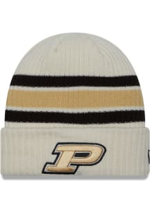 New Era Purdue Boilermakers White Vintage Cuff Mens Knit Hat