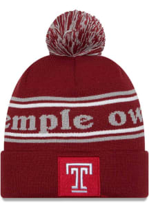 New Era Temple Owls Maroon Marquee Knit Mens Knit Hat